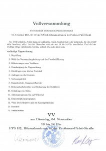 Einladung VV, 4.11.2014